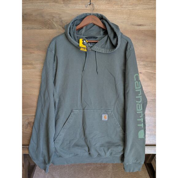 Carhartt Hoodie Mens Large Green Relaxed Fit Midweight Long Sleeve 106253 NWT - Picture 1 of 5